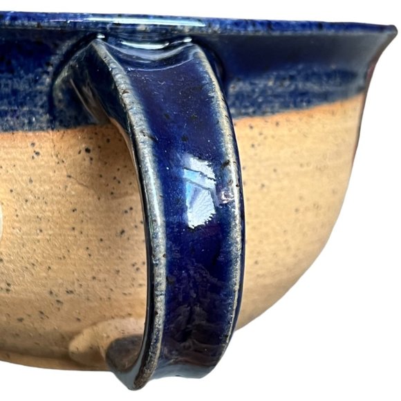 Vtg SOUP MUG Handcrafted ALOHA Pottery Bowl w/ Floral Appliques Signed Planter - Picture 10 of 13